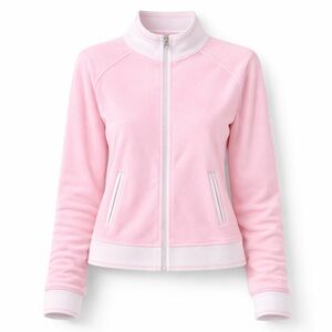 Victoria’s Secret Pink Terry Cloth Zip Jacket Y2K Baby Pink L